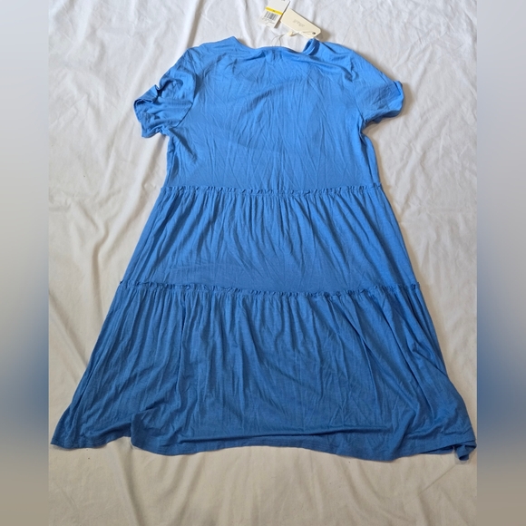 Greige Azure Blue Tiered Mini Dress – Size M NWT - Picture 3 of 4